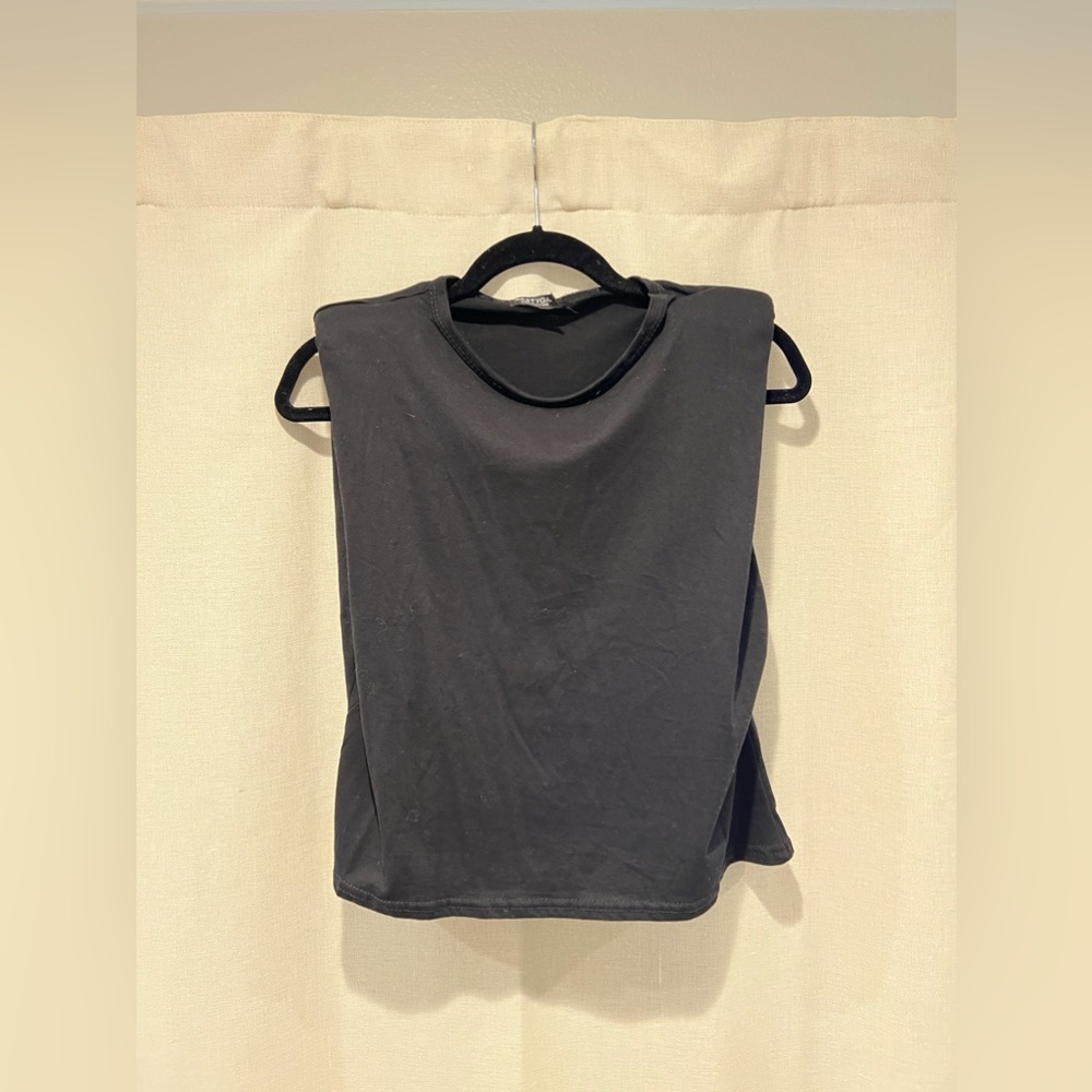 Jersey Shoulder Pad Tank Tops BOTH white and black